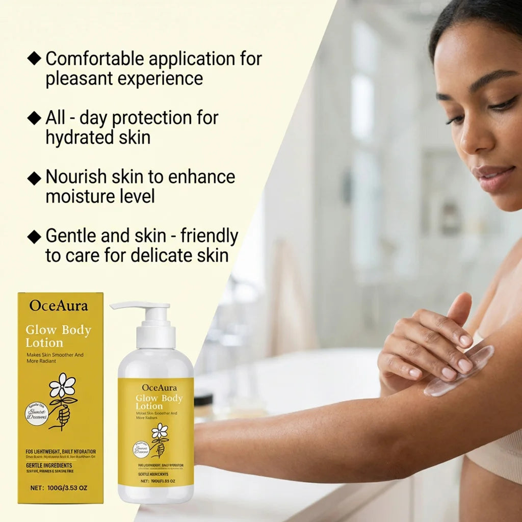 Glowing Body Lotion Rejuvenation Hydrating Firming Brightening Smoothing Even Skin Tone Improve Roughness Soothing Body Lotion Peaceful Pleasures Health and Wellness