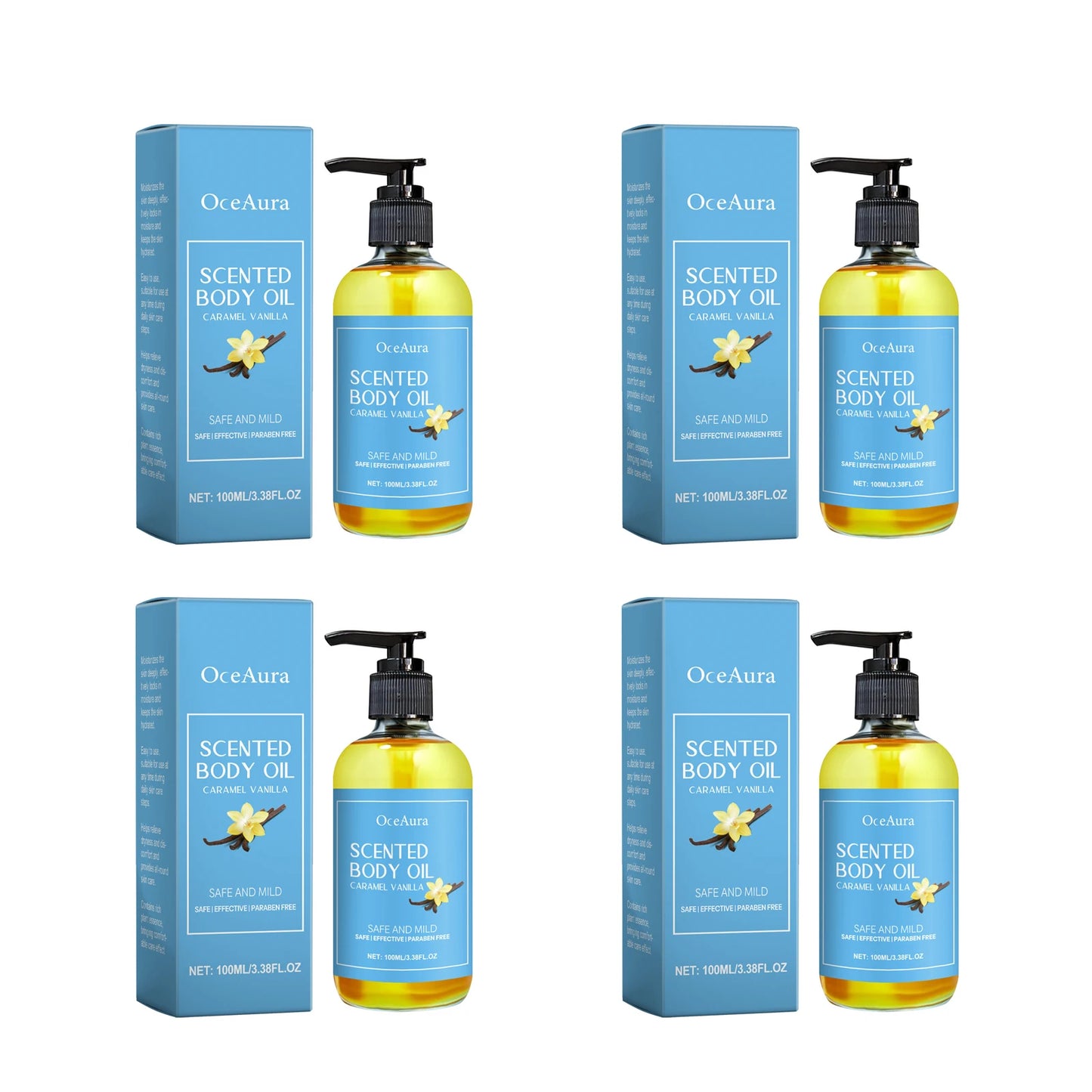 OceAura Vanilla Body Massage Oil – Moisturize & Stress Relief