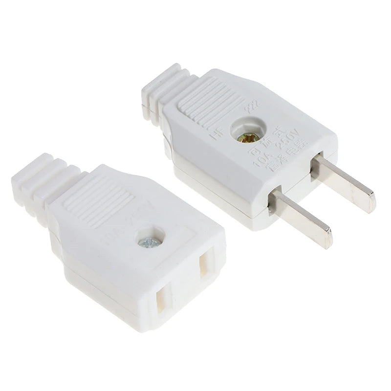 US 2 Flat Pin AC Electric Power Male Plug Female Socket Outlet Adapter Wire Plug Electrical Adapter AC Electrical Socket Outlet Peaceful Pleasures Health and Wellness