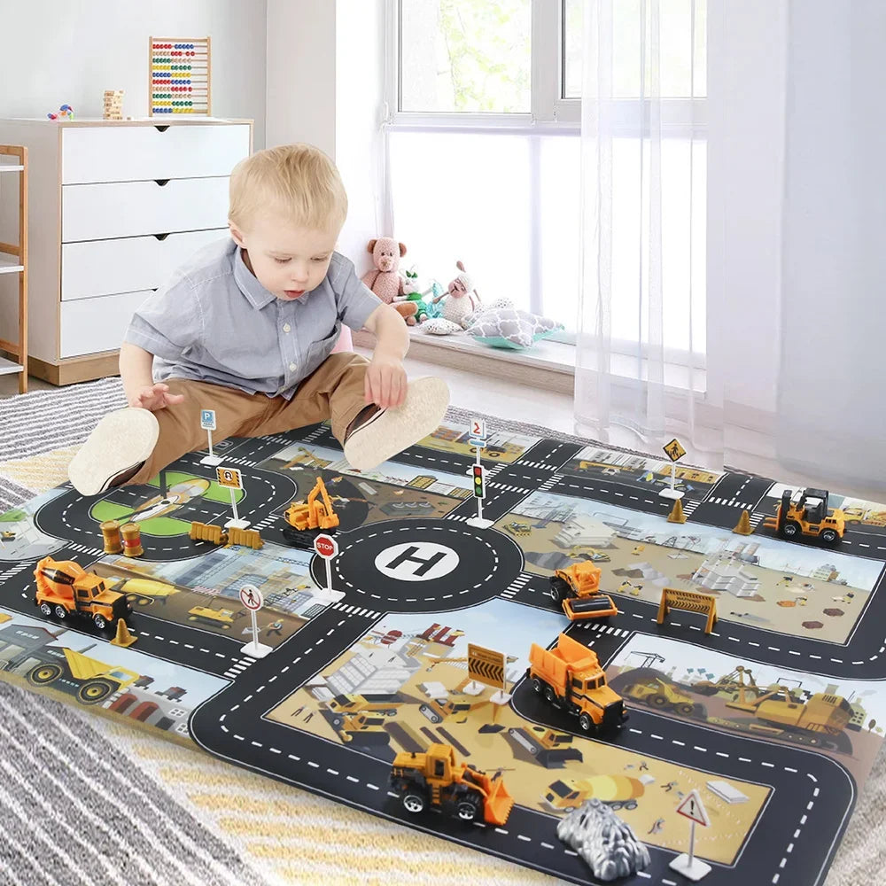 Large City Road Map DIY Scene Signs Car Parking Lot Game Children
