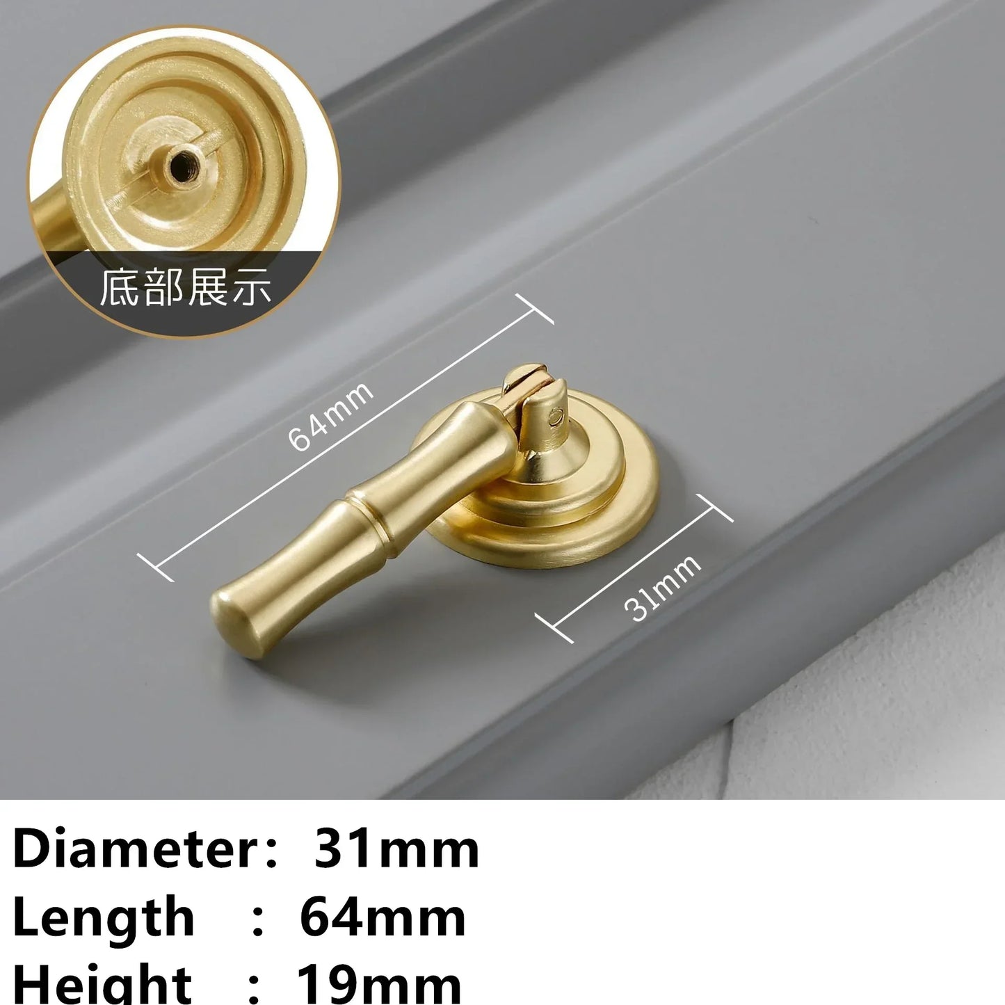 Golden Ring Cabinet Knob – Single Hole Zinc Alloy Drawer Handle