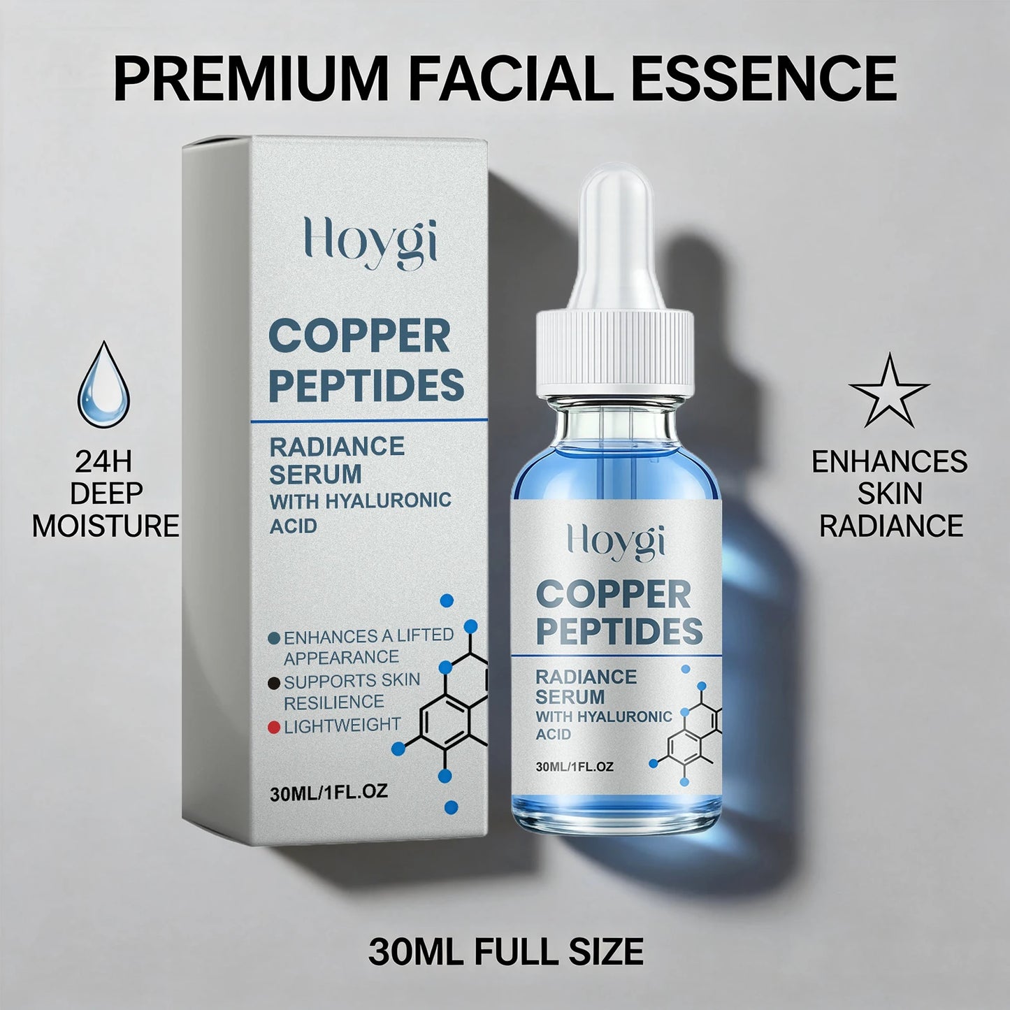 Copper Peptide Essence for Sensitive Dry Skin Moisturizing Brightening Firming Lifting Face Barrier Repair Renewing Face Serum Peaceful Pleasures Health and Wellness