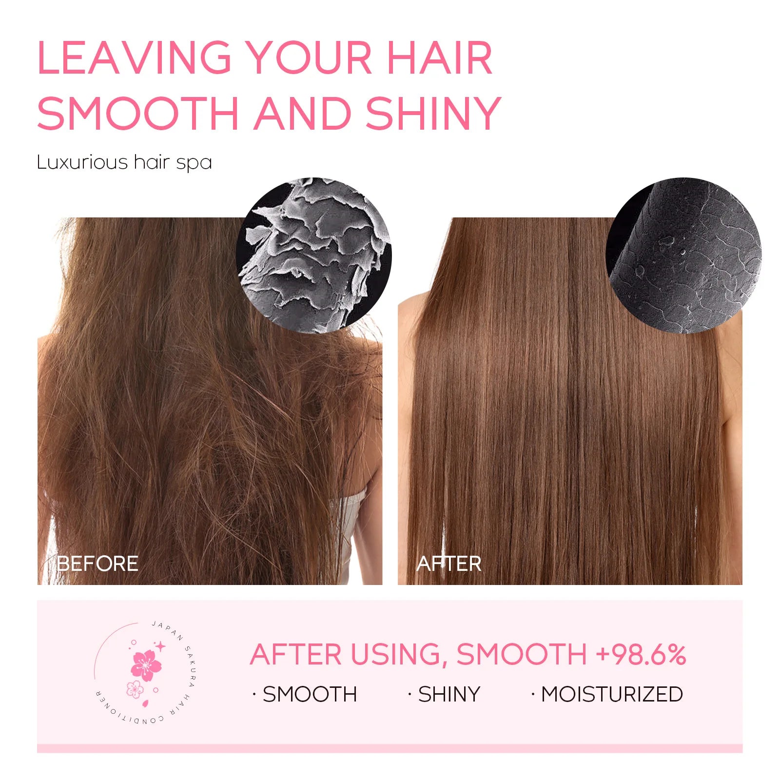 LAIKOU Sakura Shampoo And Hair Conditioner Cherry Blossom Nourishing Repair Dry Hair Smooth Anti Frizz Moisturizing Hair Care Peaceful Pleasures Health and Wellness