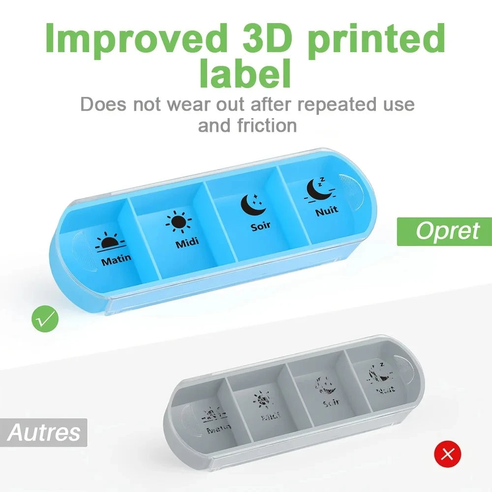 7-Day Weekly Pill Organizer | 4 Daily Slots – Morning to Night