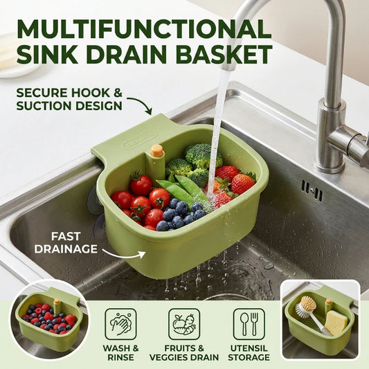 1pc/3pcsKitchen sink filter basket, sink washing basin anti leak filter basin, one click press type grid drain storage rack Peaceful Pleasures Health and Wellness