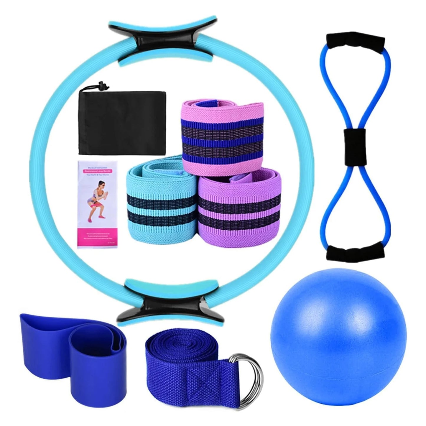 11-Piece Yoga & Pilates Set – Ring, Ball & Resistance Bands Kit