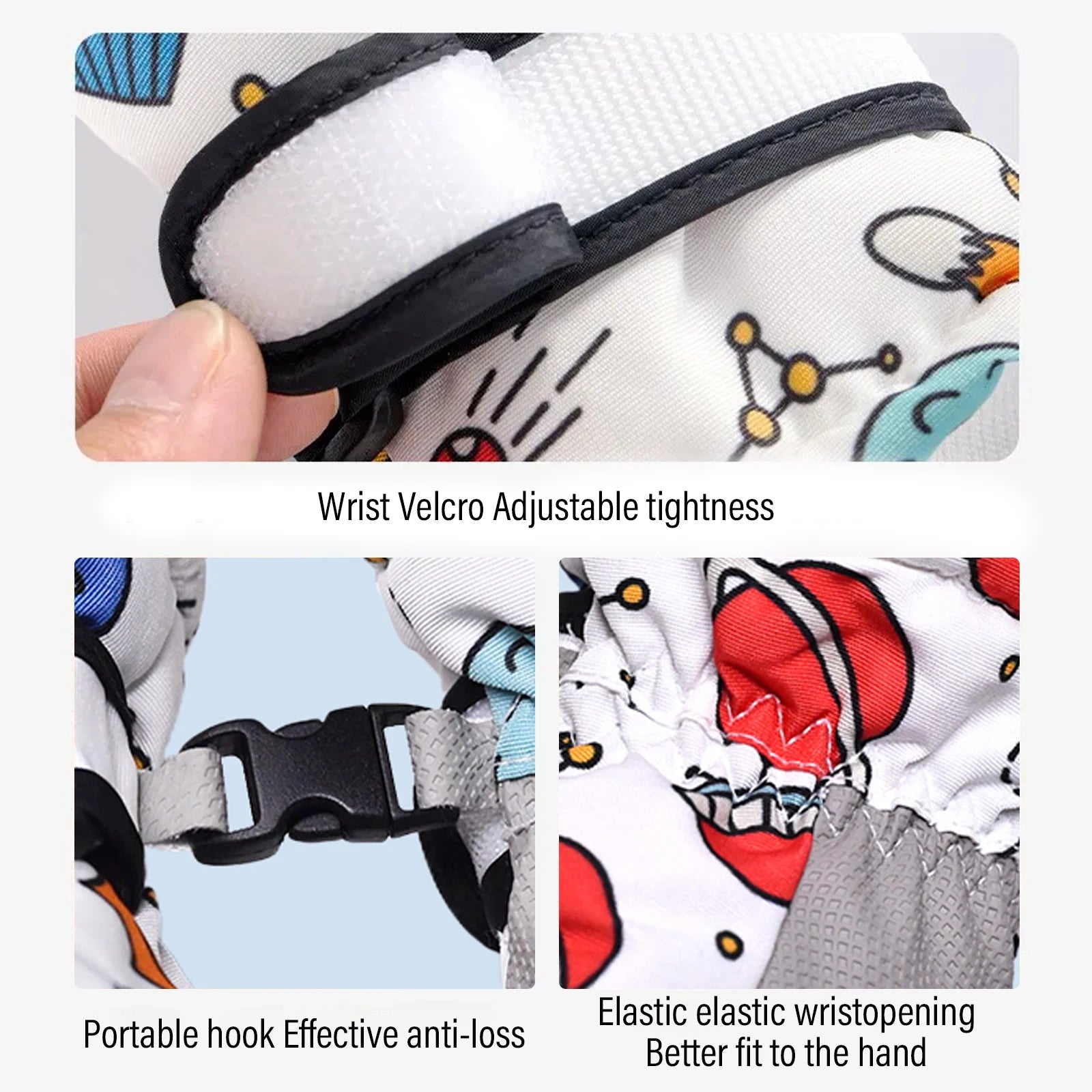 Kids Winter Ski Gloves Thermal Fleece Lined Lightweight Warmth Boys Girls Full Palm Non Slip Gloves for Outdoor Skiing Running Peaceful Pleasures Health and Wellness