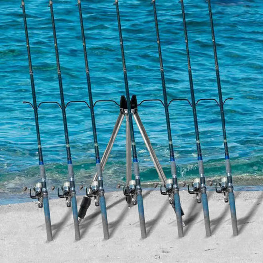 Aluminum Alloy Fishing Rod Holder Portable and Foldable Tripod Ground Support Brackets Fits for Different Sizes of Rods Peaceful Pleasures Health and Wellness