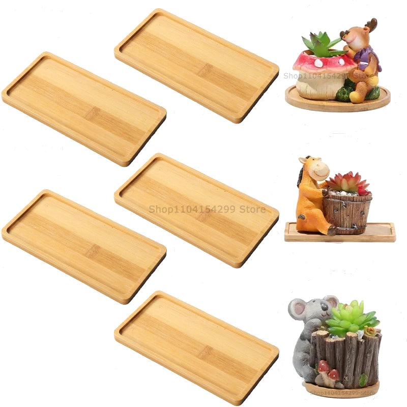 Bamboo Multi-Purpose Tray Set | Plant, Kitchen & Bathroom Use