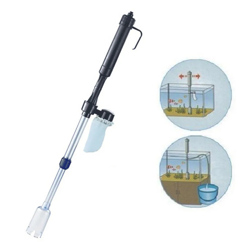 Aquarium Electric Cleaning Vacuum Water Filter Siphon Vacuum Cleaner Fish Tank Water Changer Gravel Cleaner Pump Water Filters Peaceful Pleasures Health and Wellness Black
