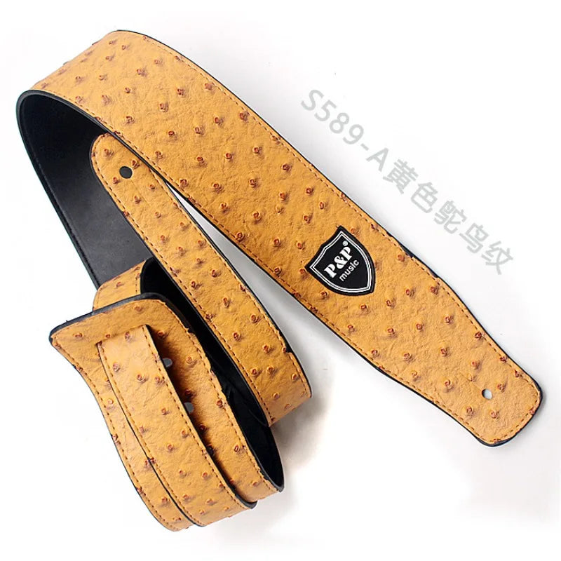 P&p Like 2023 PU Leather Guitar Strap Snake Pattern Bass Instrument