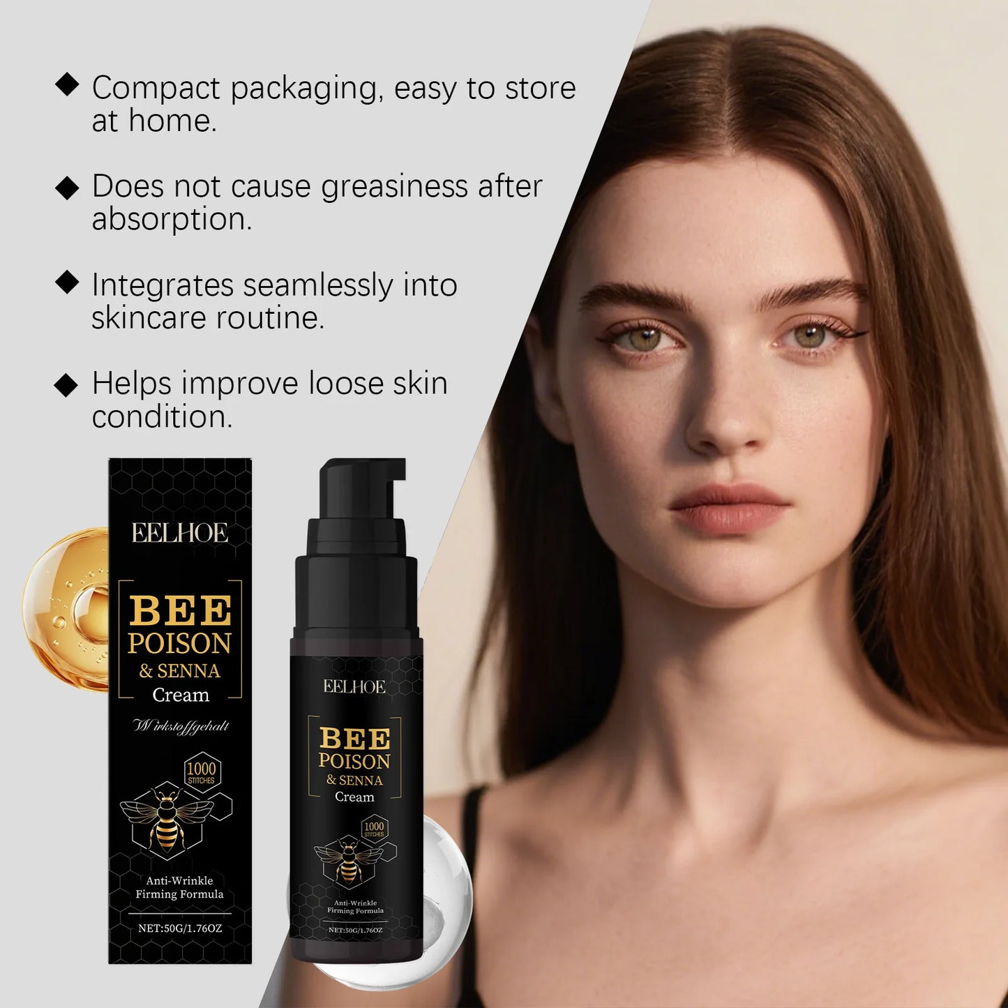 Bee Venom Face Cream – Anti-Wrinkle Firming Moisturizer Anti-Aging Face Cream Peaceful Pleasures Health and Wellness
