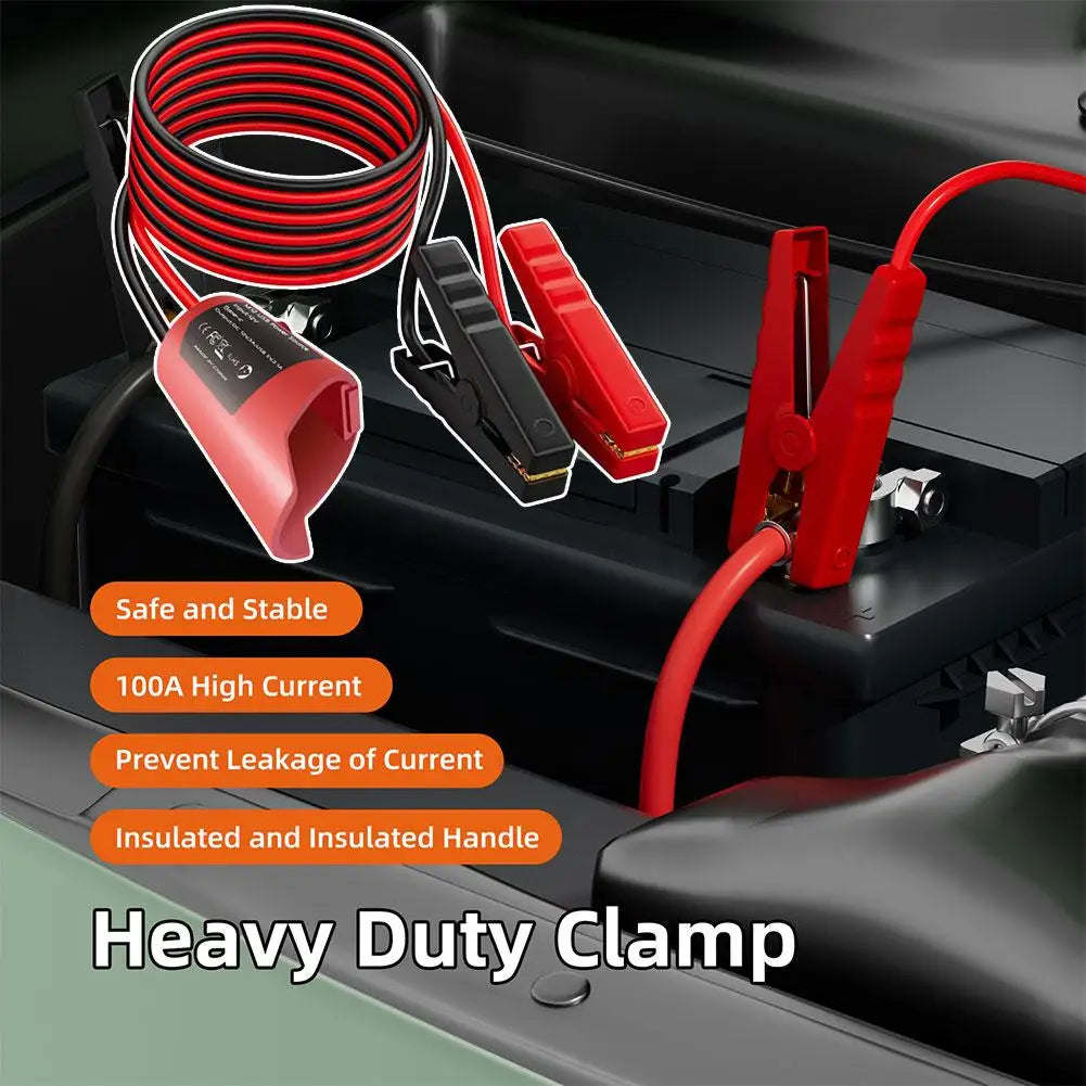 Milwaukee M12 Jump Start Cable 12AWG 1.8m with Alligator Clips