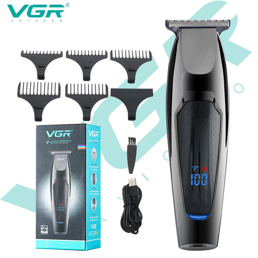 VGR 070 Hair Trimmer Professional Hair Clipper LED Display Hair Cutting Machine for Men Rechargeable Mini Men's Hair Trimmer Peaceful Pleasures Health and Wellness