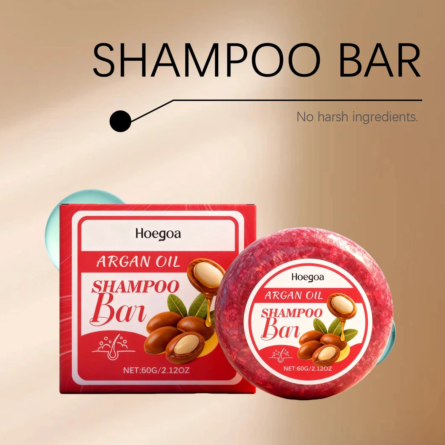 HOEGOA Argan Oil Shampoo Bar – Oil Control & Moisturizing 60g