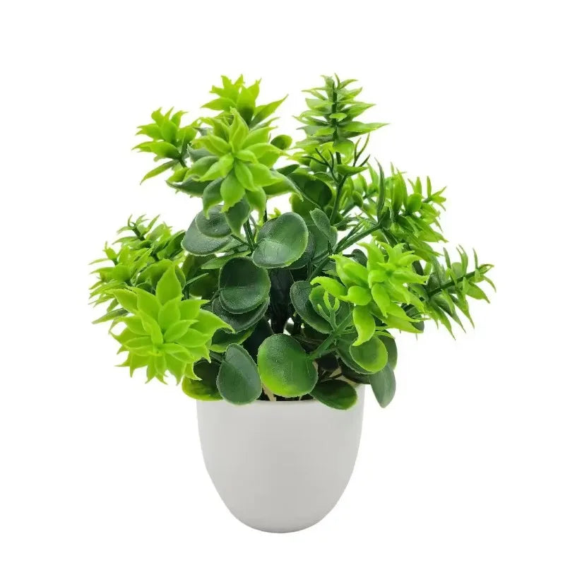 1PC Artificial Plant with Plastic Pot for Home Office Desk Living Room Bedroom Decor Fake Greenery No Maintenance Required Peaceful Pleasures Health and Wellness