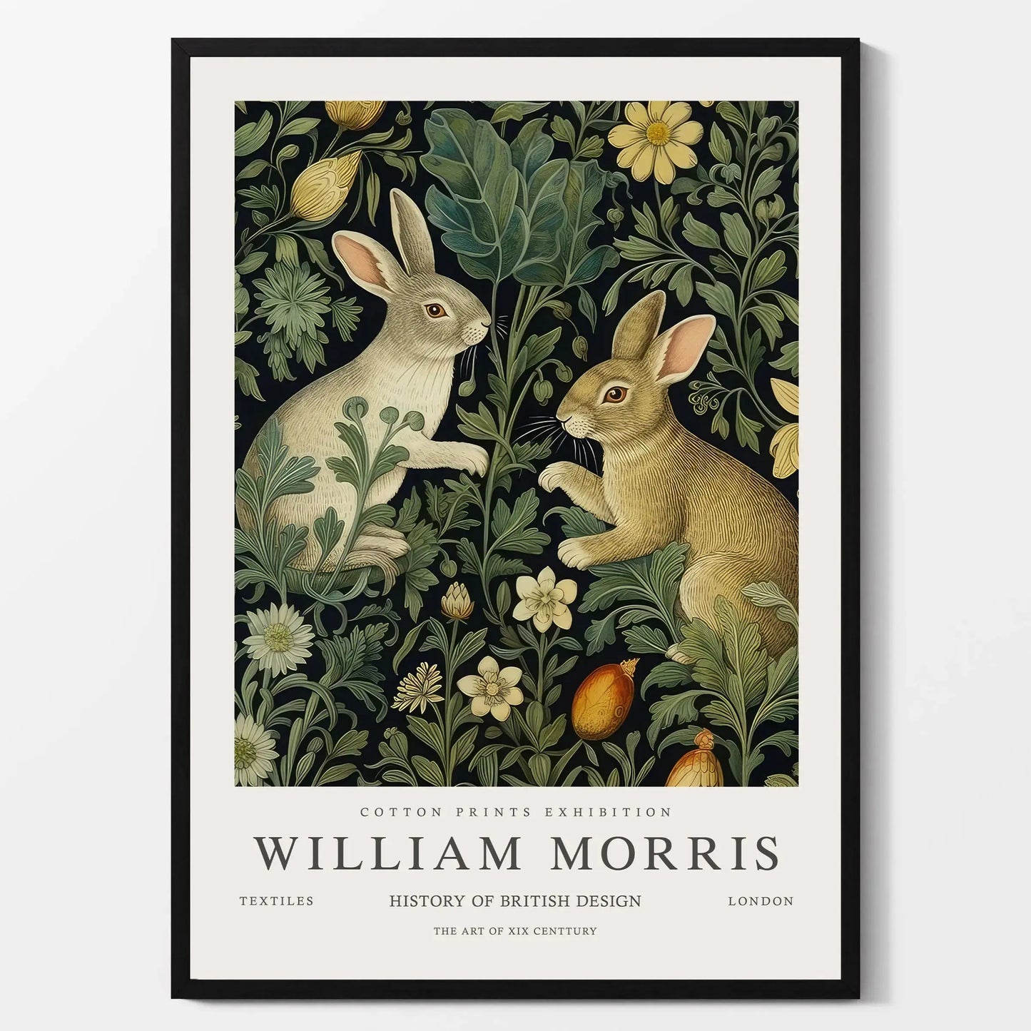 William Morris Canvas Wall Art – Fox Owl Peacock Botanical Print