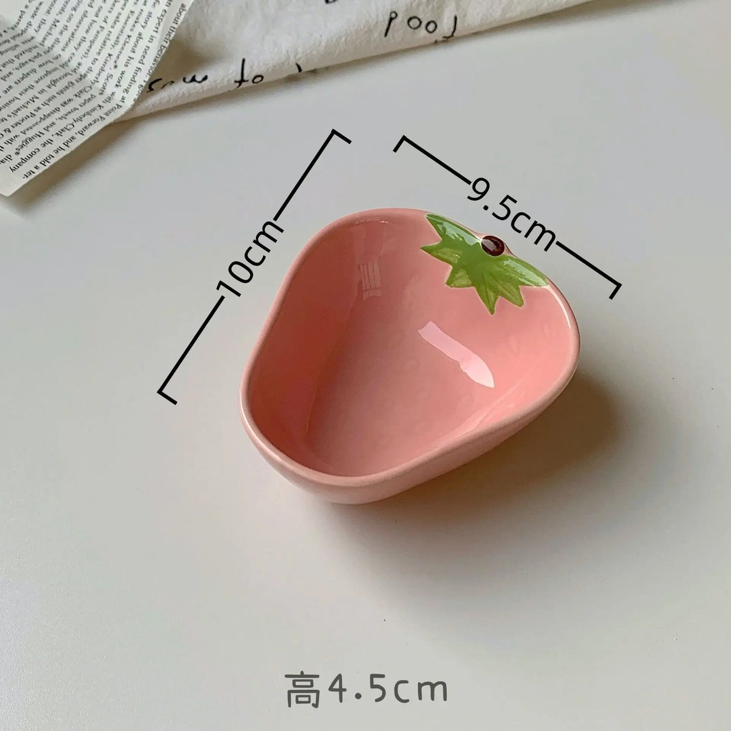 Cartoon Cute Ceramic Dipping Dish Home Snack Side Dishes Bone Plate Seasoning Soy Sauce Sauce Dish Exquisite Household Tableware Peaceful Pleasures Health and Wellness strawberry