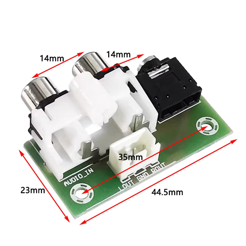 3.5MM Audio Socket Dual AV Lotus Socket Input To XH2.54-3P Output Adapter Small Board For Audio Cable Lotus Socket Peaceful Pleasures Health and Wellness as pic