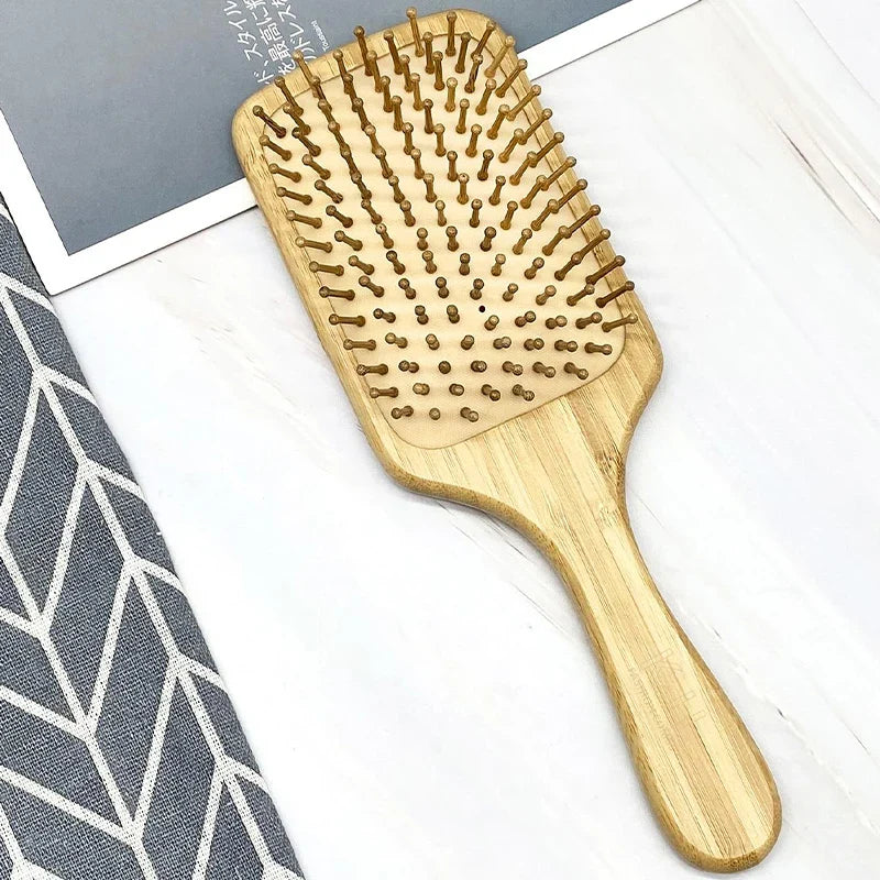 Bamboo Air Cushion Paddle Comb – Smooth & Tangle-Free Hair