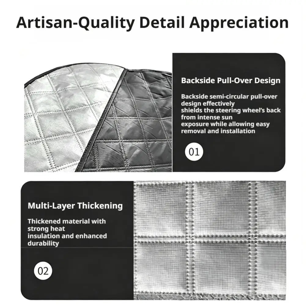 Universal Steering Wheel Sunshade Cover Heat Insulation UV Protection Sunshade Cover Foldable Dust-proof Protector for Outdoor Peaceful Pleasures Health and Wellness