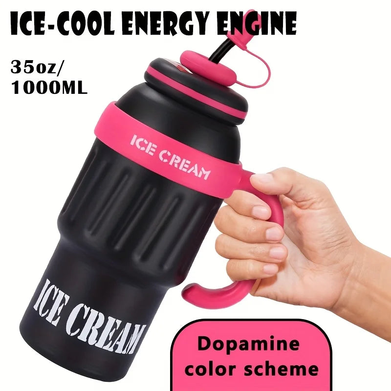 32oz Insulated Stainless Steel Water Bottle | Straw Lid & Handle