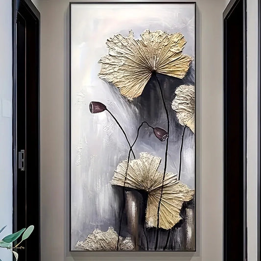 Large Lotus Canvas Wall Art | Modern Chinese Style Decor Canvas Wall Art Peaceful Pleasures Health and Wellness