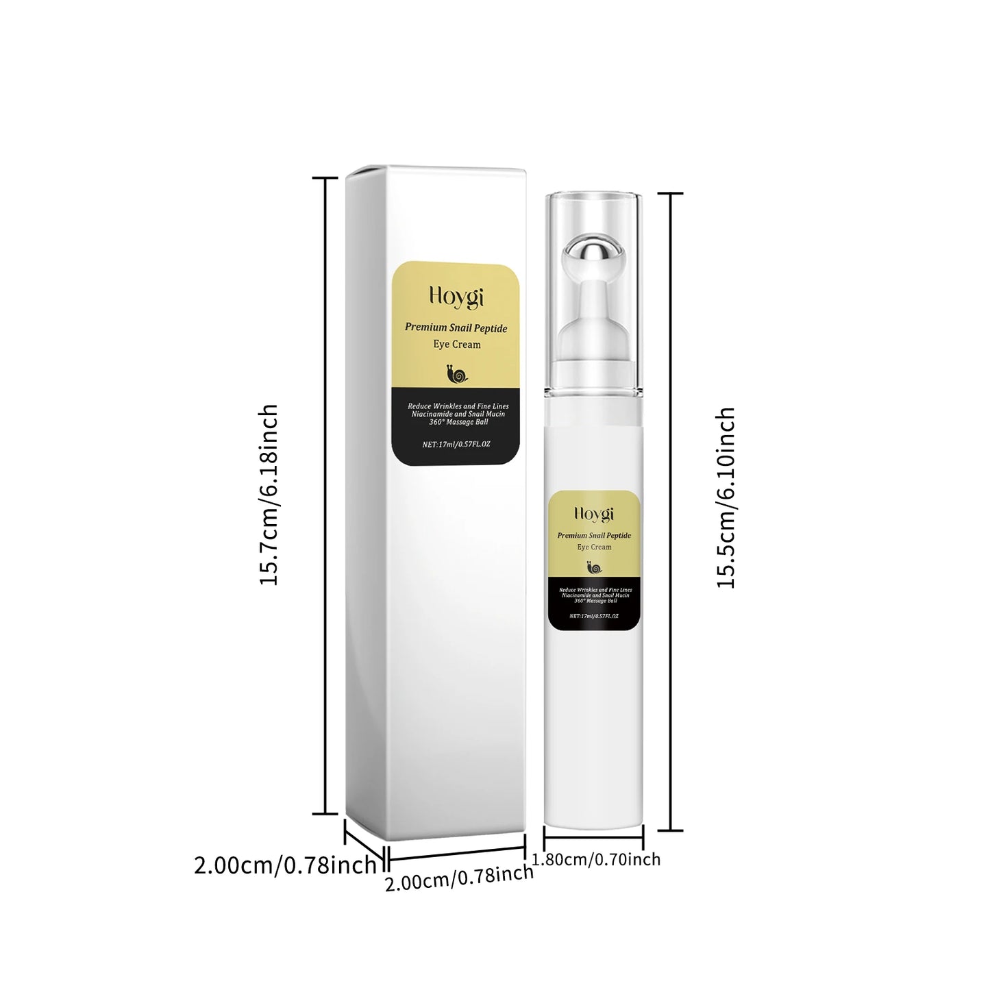 Snail Peptide Eye Cream Roller – Dark Circles & Puffiness