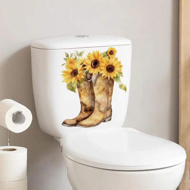 Sunflower Toilet Seat Sticker | Waterproof Removable Decal