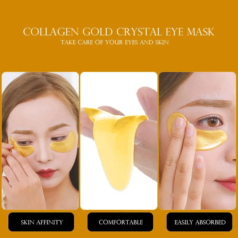 BIOAOUA Gold Collagen Eye Masks 50 Pairs – Anti-Aging Patches