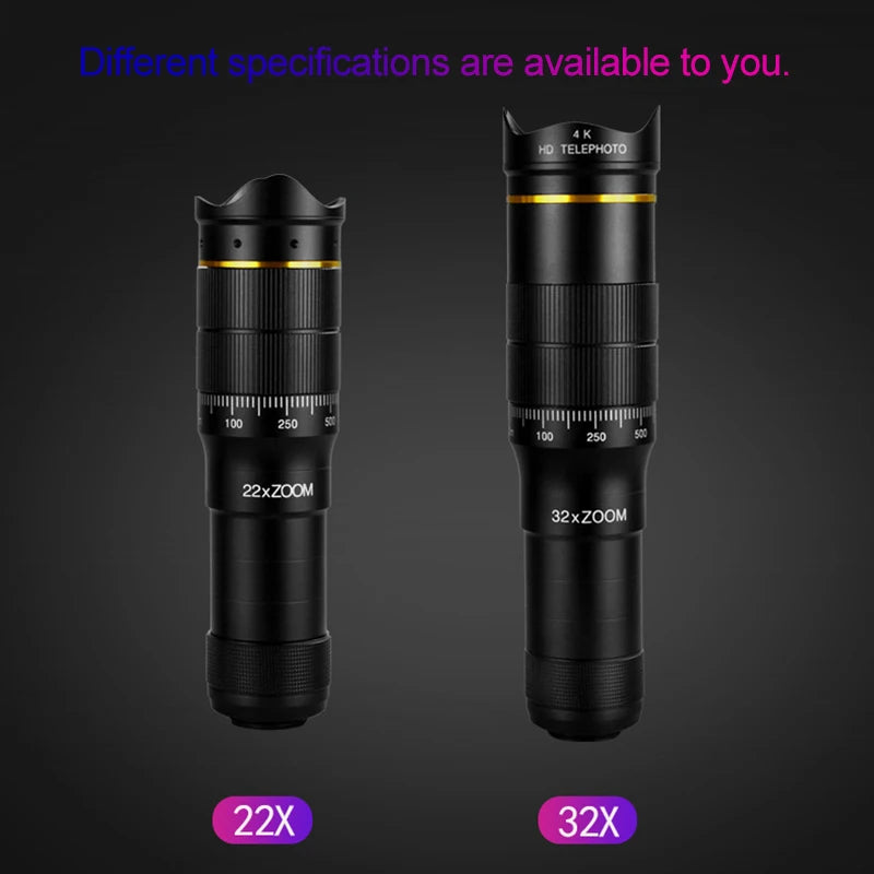32X Telescope For Phone Mobile Photography Lens Zoom For Cell Camera For iPhone Zoom Mobile Lens Microscope For Phone Lenses Peaceful Pleasures Health and Wellness