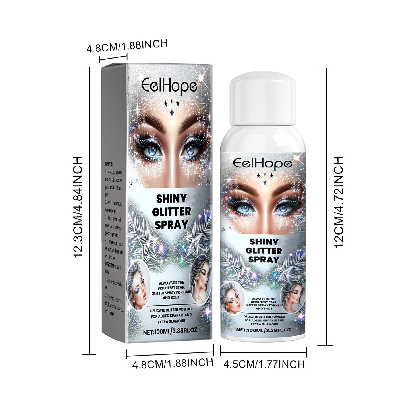 Glitter Highlighter Body & Hair Spray – Party Shimmer Glow