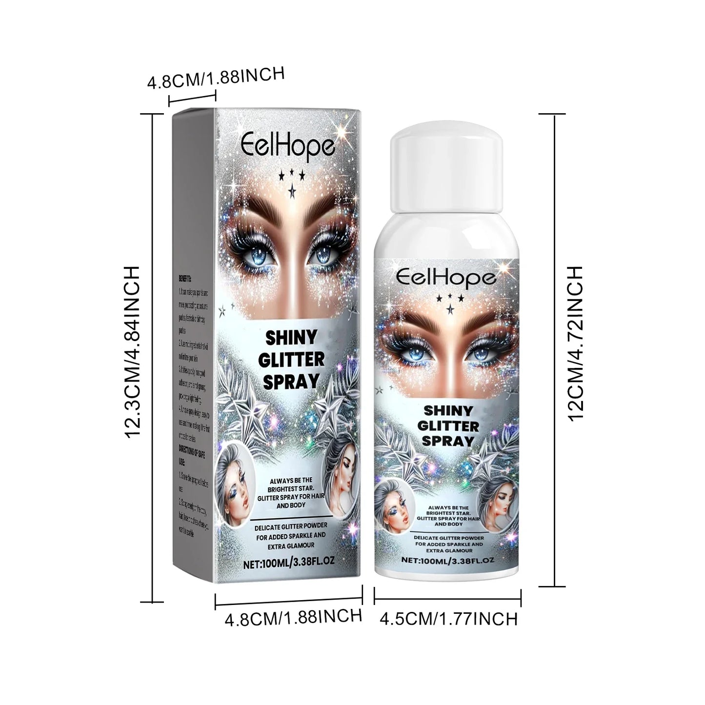 Eelhope Glitter Highlighter Spray – Hair, Body & Party