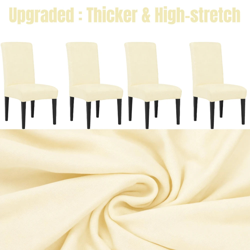 4-Pack Stretch Dining Chair Covers – Elastic Slipcovers Set
