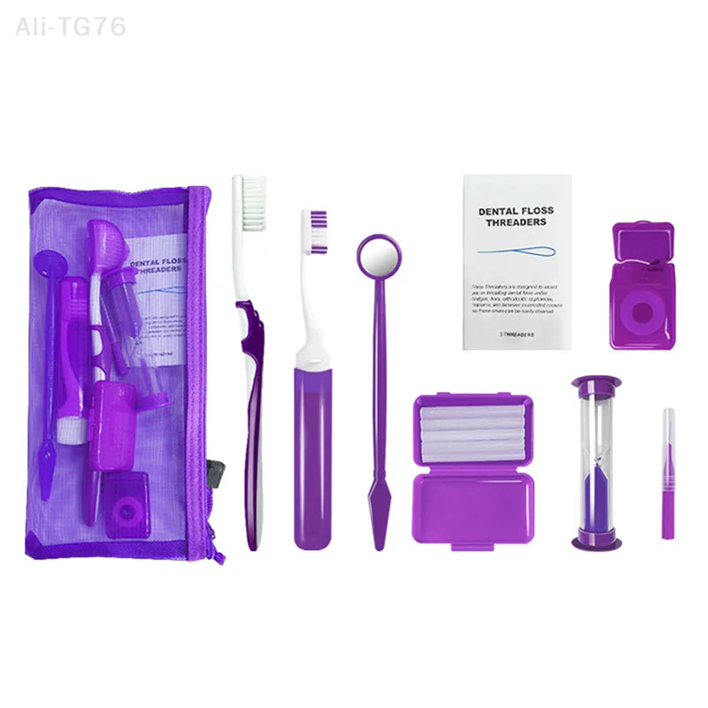 8-Piece Orthodontic Oral Care Kit | Interdental Brush & Floss Set
