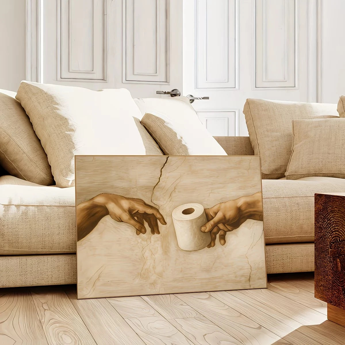Retro Humorous Toilet Paper Canvas Wall Art Print | Funny Decor