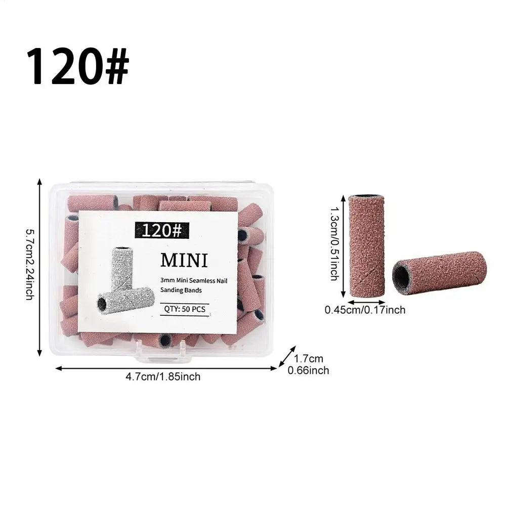 50-Pack Nail Drill Sanding Bands – Gel Polish Buffer & Remover