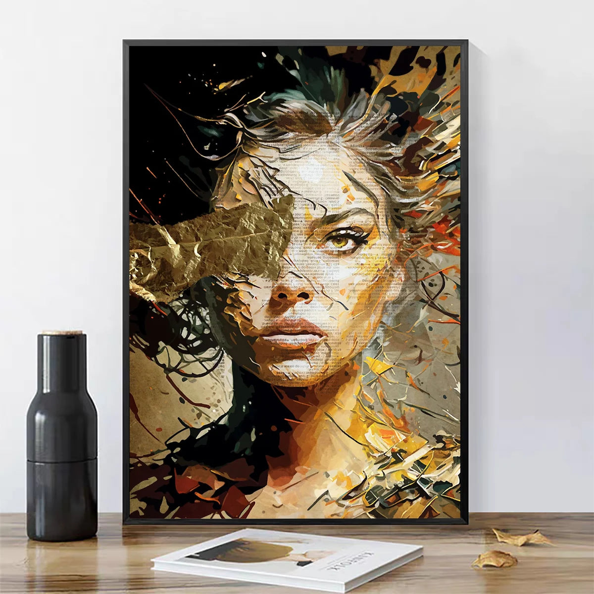 Nordic Boho Fashion Glasses Woman With Flowers Wall Art Canvas Painting Butterfly With Girl Portrait Poster Prints Mural Picture Peaceful Pleasures Health and Wellness