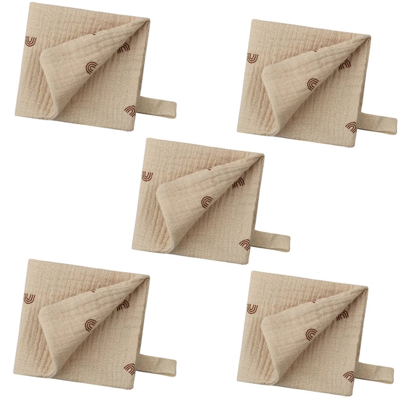 5-Pack Baby Cotton Gauze Washcloths – Soft Burp & Bath Towel