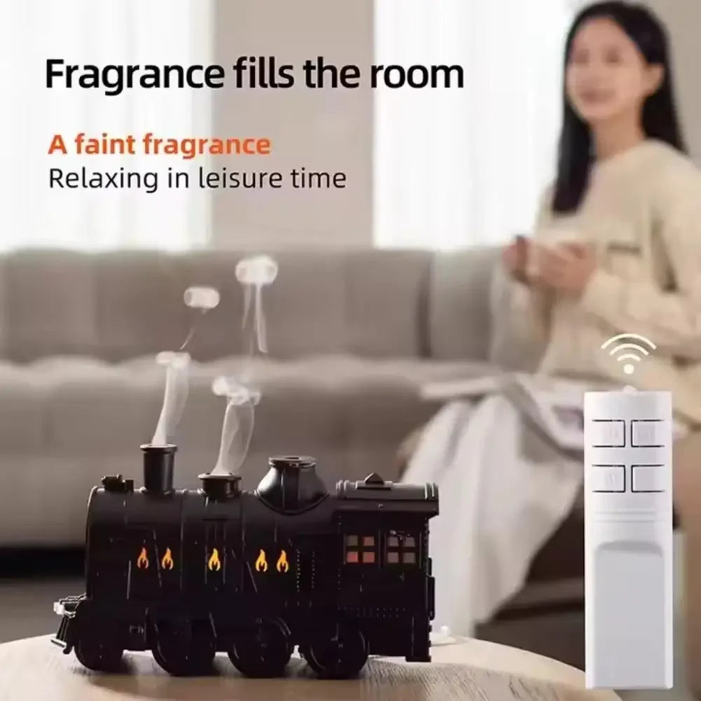 NEW Mini Train Shape Essential Oil Diffuser with Light Cool Mist Air Humidifier Aromatherapy Diffuser for Home Office Bedroom Peaceful Pleasures Health and Wellness