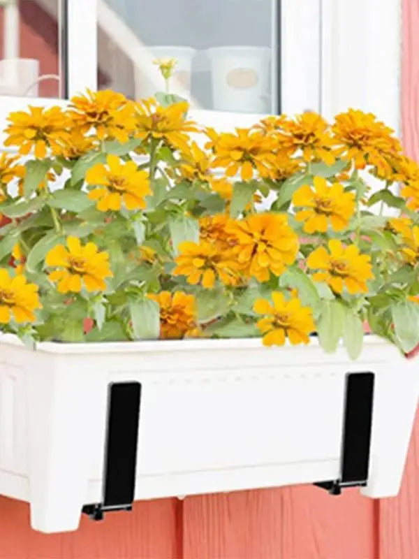 Flower Box Brackets Adjustable flower pot bracket Metal Railing Planter Bracket Outdoor Garden Bed Fence Bracket for garden Peaceful Pleasures Health and Wellness