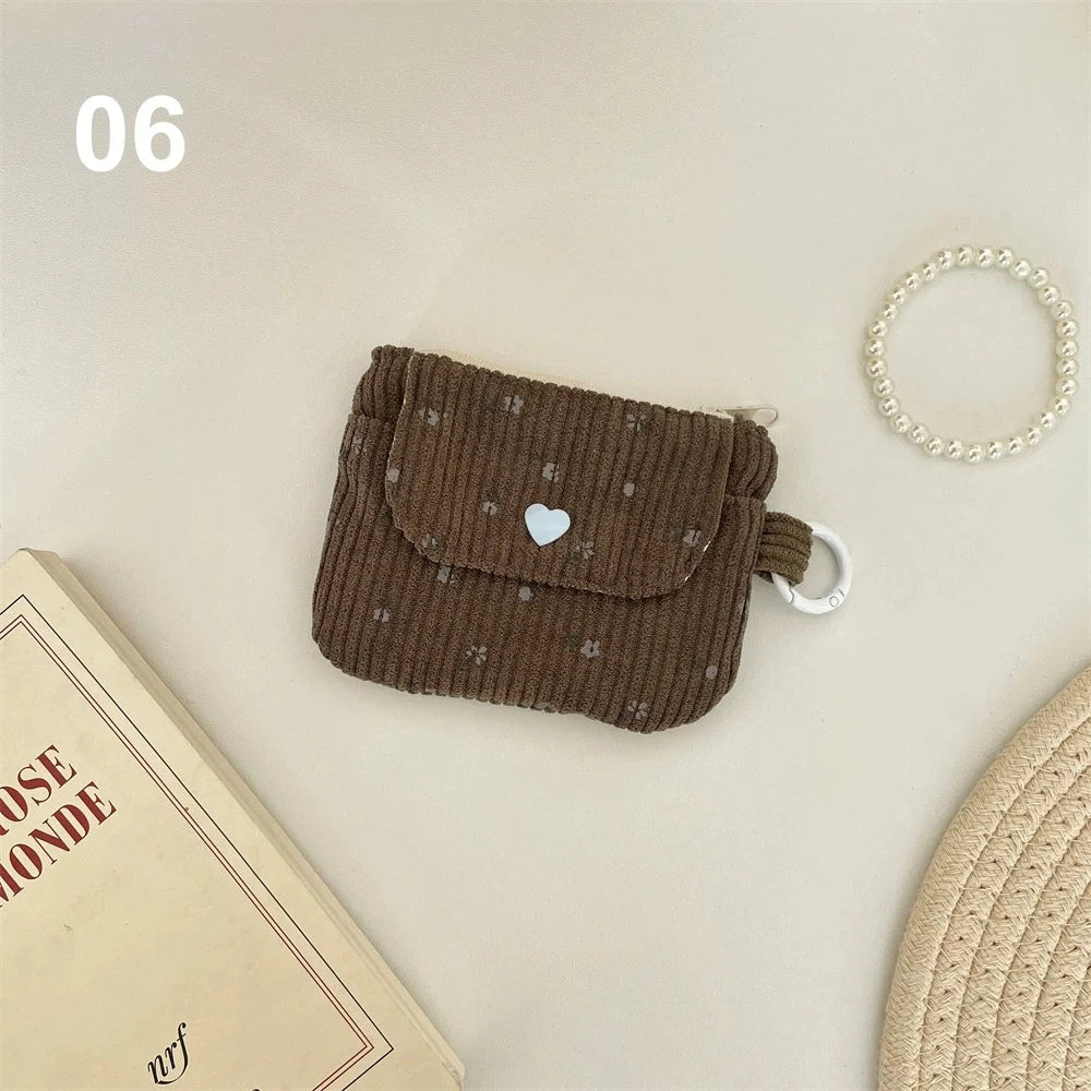 Corduroy Coin Purse Women's Wallet Zipper Card & Makeup Bag