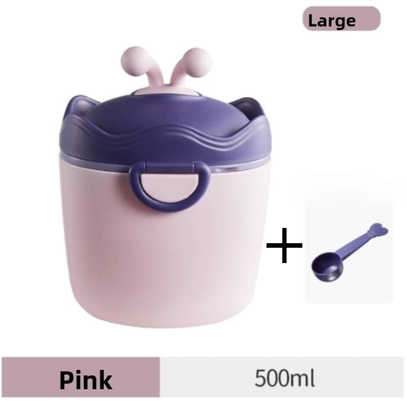 1pc Large capacity baby formula multi-layer packaging box, portable travel bag, moisture-proof sealed rice paste snack box Peaceful Pleasures Health and Wellness Pink 500ml
