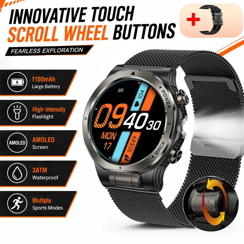 ZODVBOZ KT91 Smart Watch – AMOLED, 1100mAh, 3ATM Waterproof