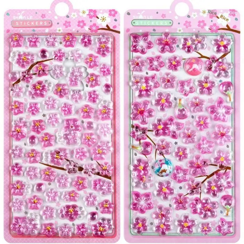 3D Cherry Blossom Stickers – Scrapbooking & Journal Decals
