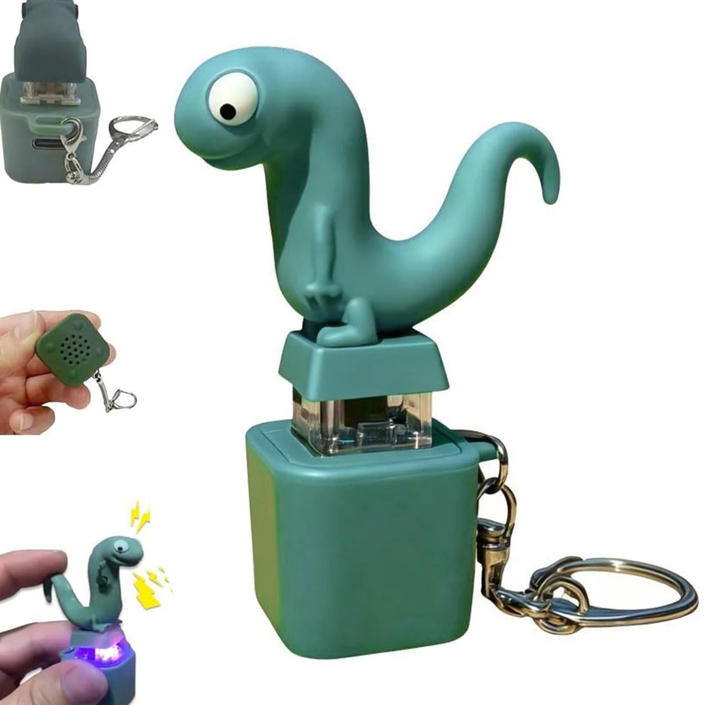 Lizard Sound Keychain – Rechargeable, LED Lights, Stress Relief Peaceful Pleasures Health and Wellness