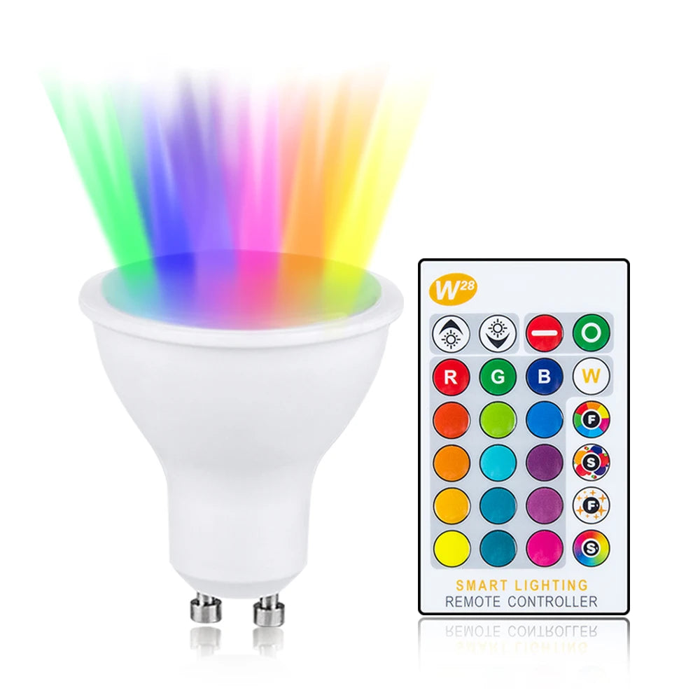 85-265V 10W GU10 LED Bulb 16 Colors RGB+CW+WW Lamp Spotlight IR Remote Control Ampoule Bombillas Room Home Party Festival Decor Peaceful Pleasures Health and Wellness