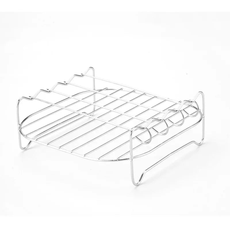Outdoor grill set with skewers square air fryer grill steamer stainless steel barbecue bracket Peaceful Pleasures Health and Wellness