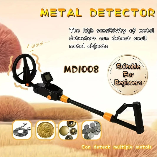 MD1008A Waterproof Metal Detector Handheld Gold Finder,Underground Treasure Tracker Portable Pointer for Coin Relic Hunting Peaceful Pleasures Health and Wellness