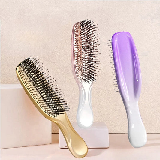 New Scalp Cleaning Electroplating Massage Comb Household Gold-plated Comb Dry And Wet Dual-use Electroplating Hairdressing Comb Peaceful Pleasures Health and Wellness